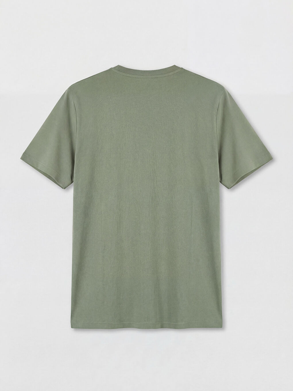 Yeşil Bisiklet Yaka Baskılı Erkek Tişört-1