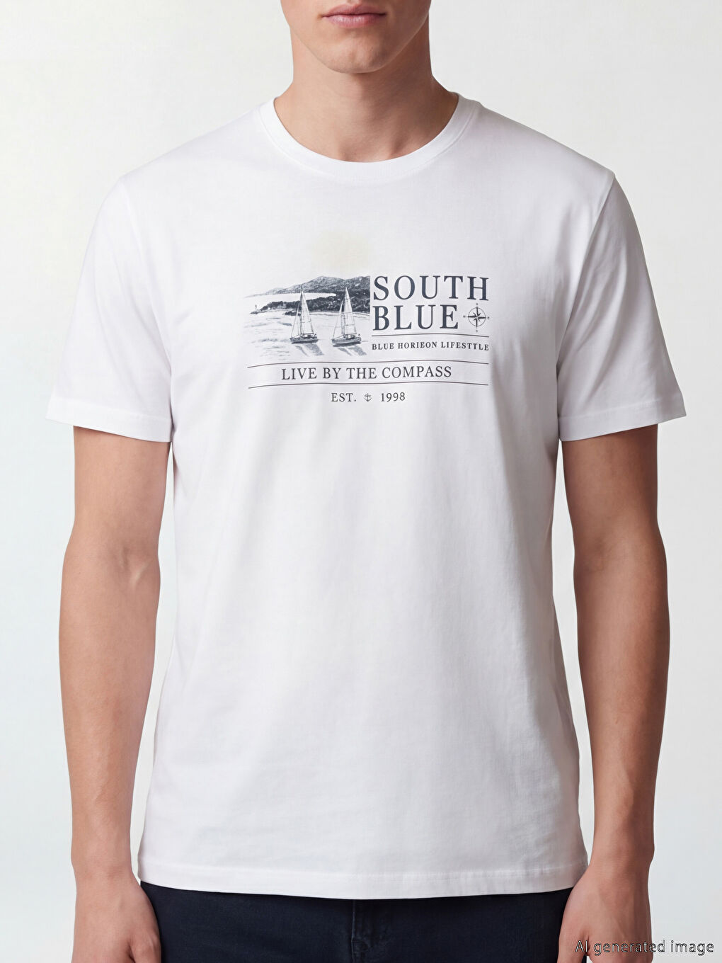 მრგვალი საყელო ნაბეჭდი მამაკაცის მაისური-2