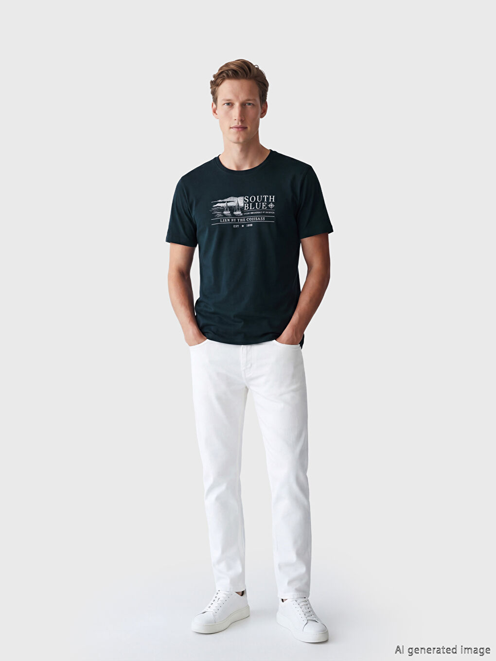 Crew Neck Printed Men's T-Shirt-1