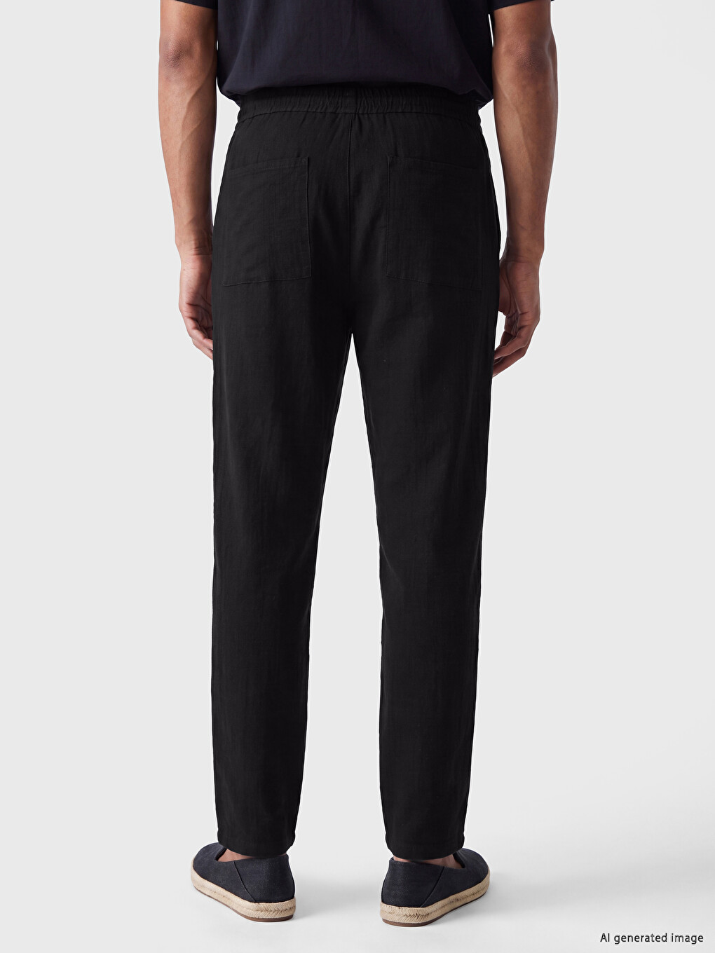 Siyah Regular Fit Armürlü Erkek Pantolon-3