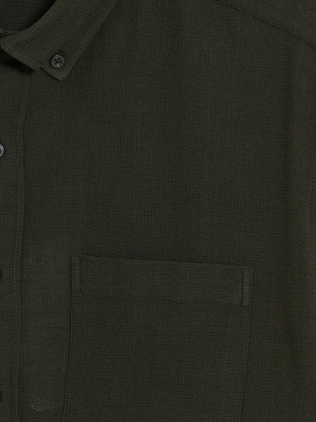 Yeşil Regular Fit Armürlü Erkek Gömlek-2