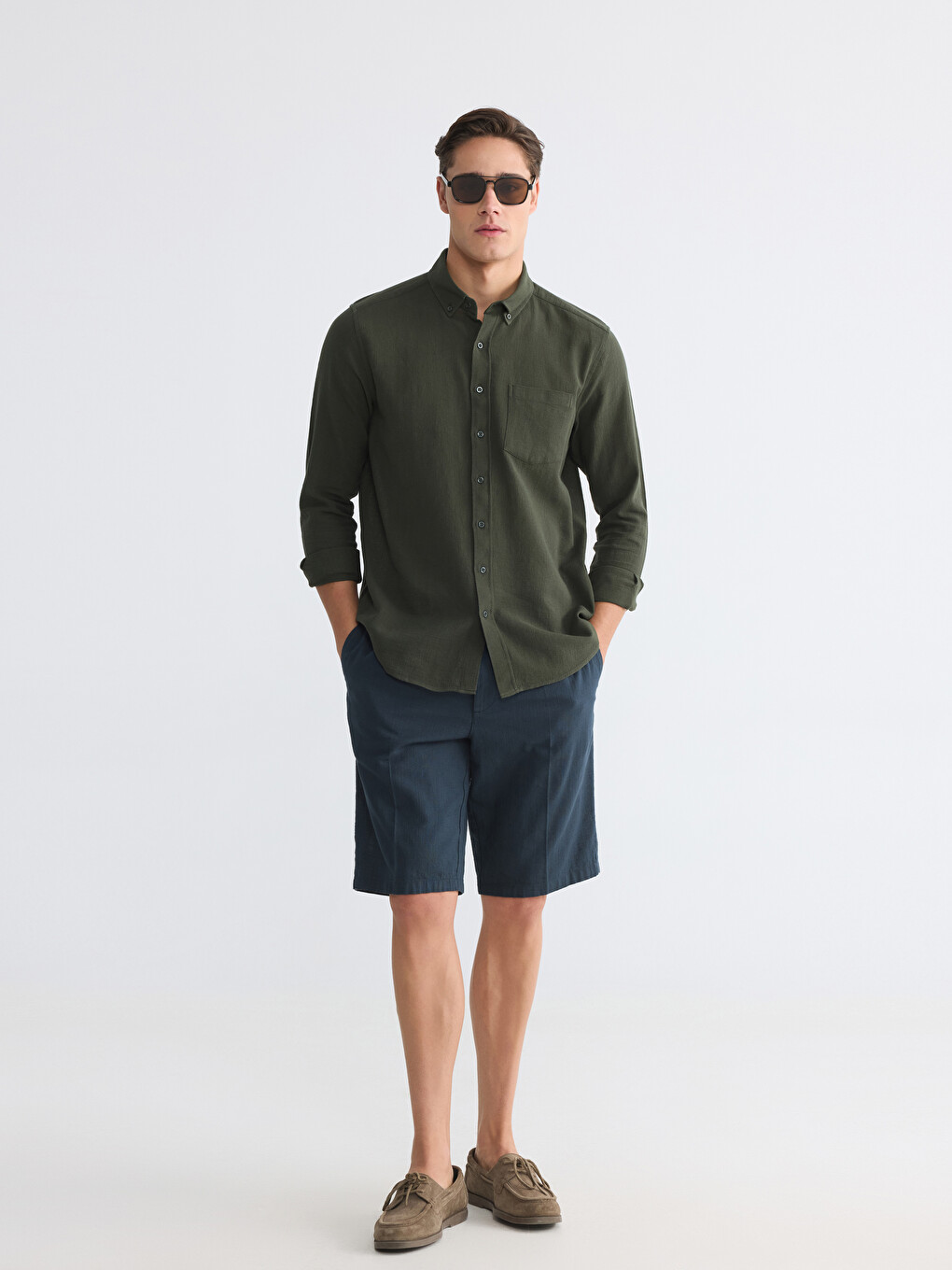 Regular Fit Dobby Men's Shirt-1