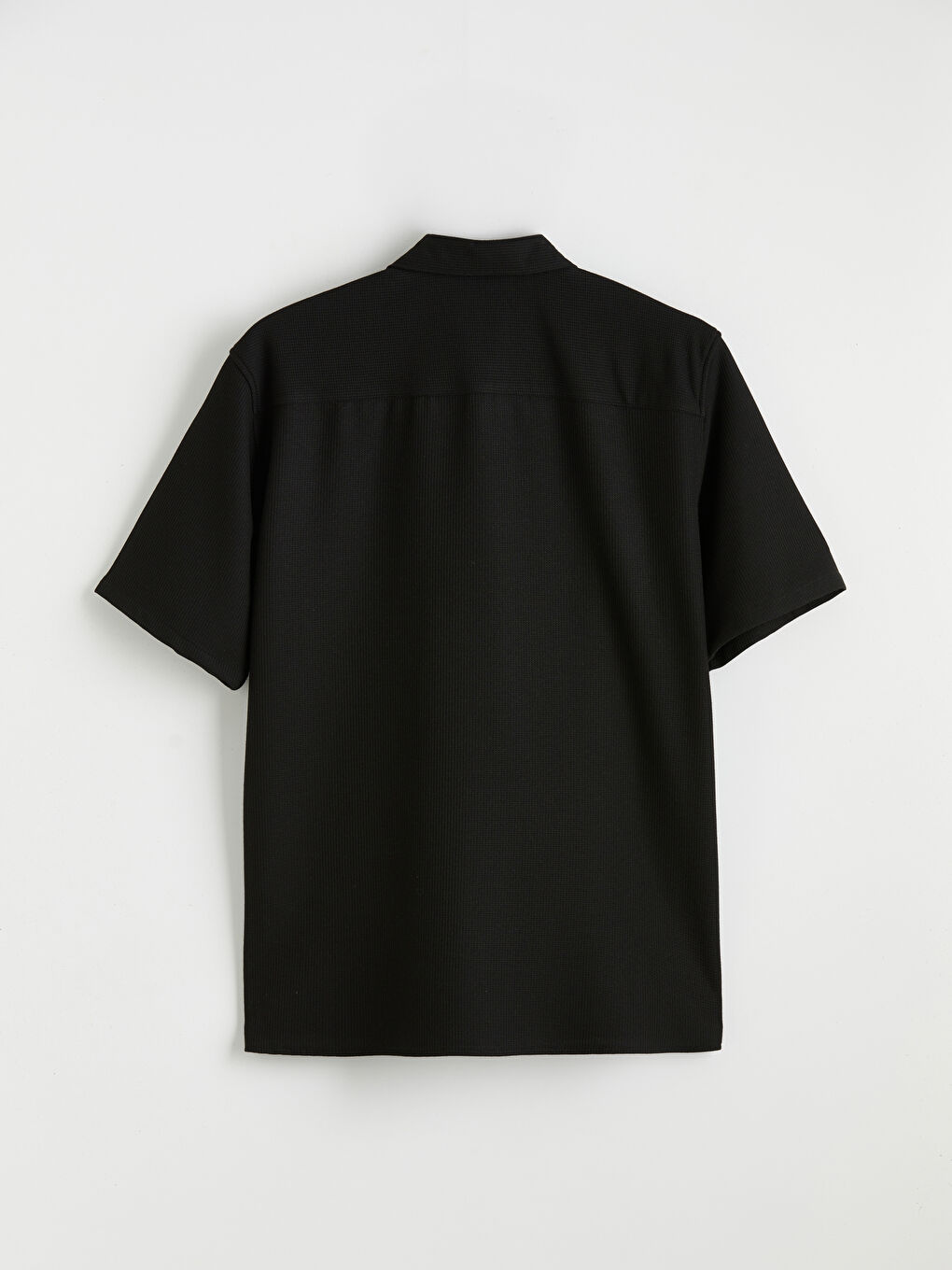 Siyah Regular Fit Erkek Dokulu Gömlek-2