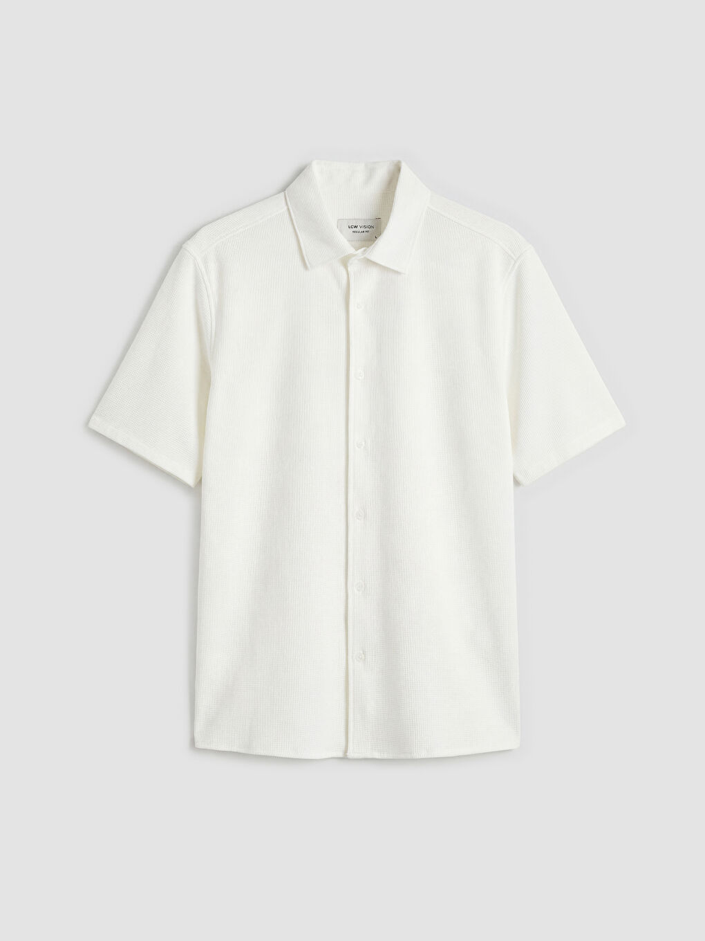 Ekru Regular Fit Erkek Dokulu Gömlek