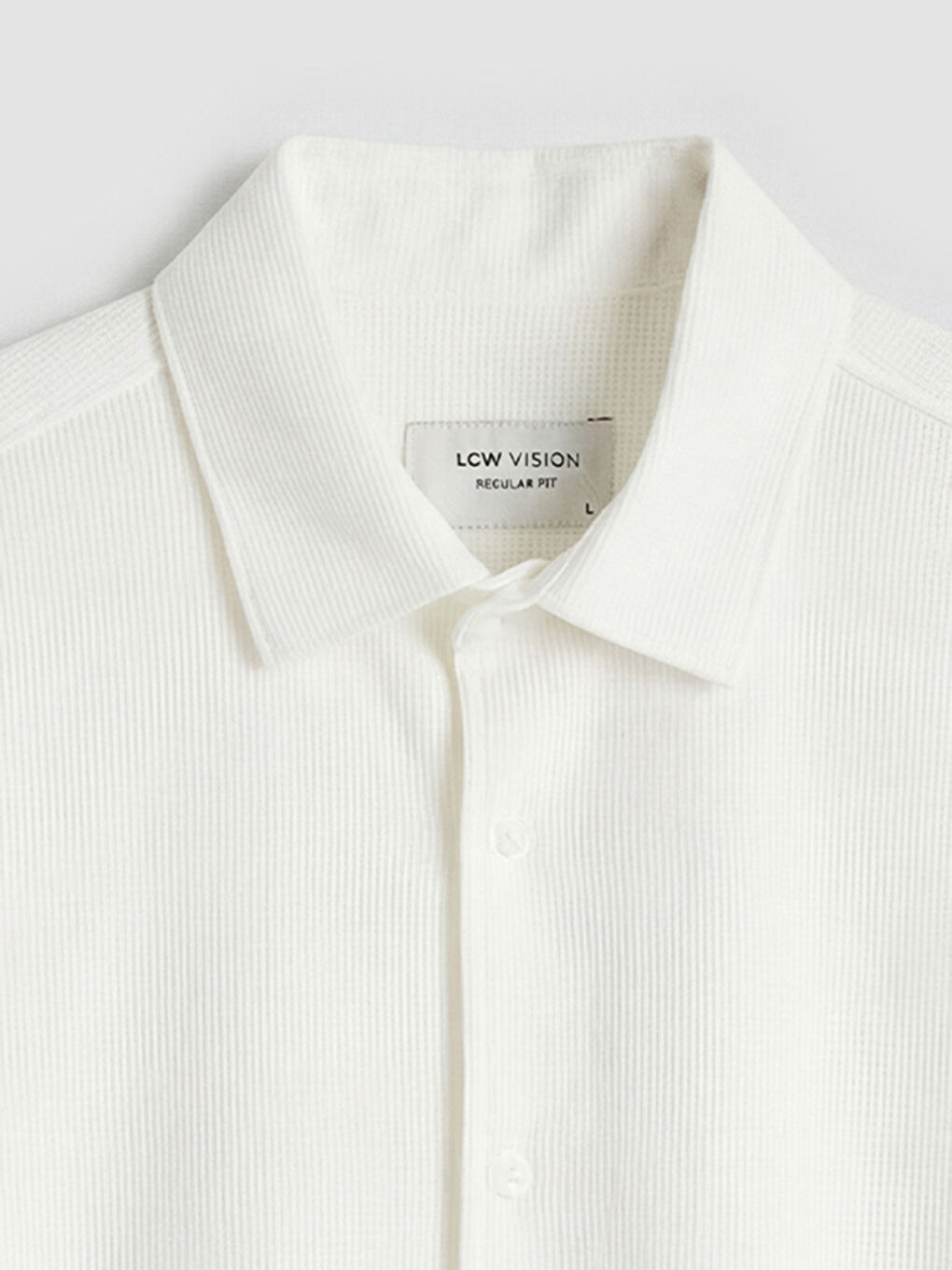 Ekru Regular Fit Erkek Dokulu Gömlek-2