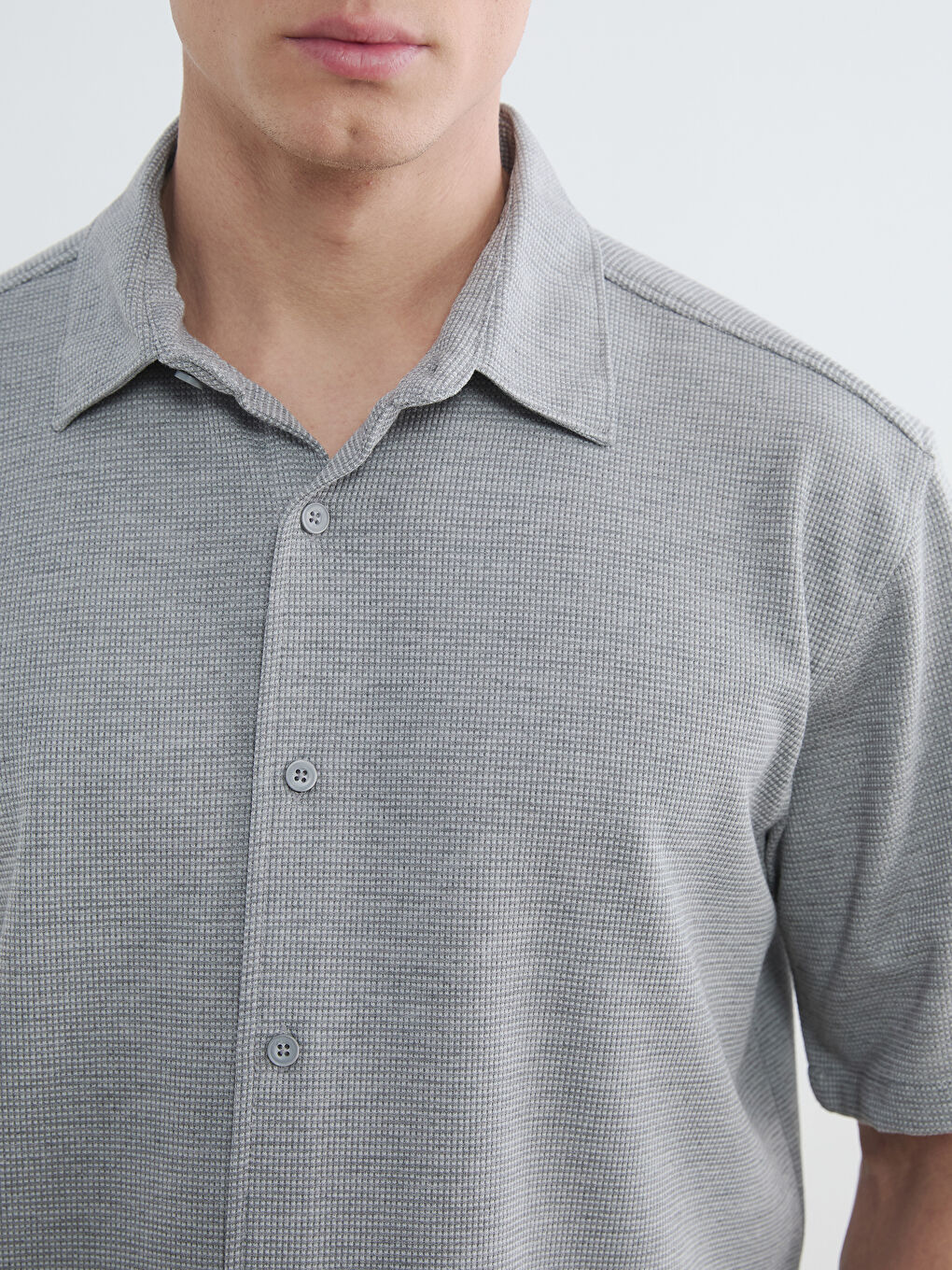 Regular Fit Men's Textured Shirt-2