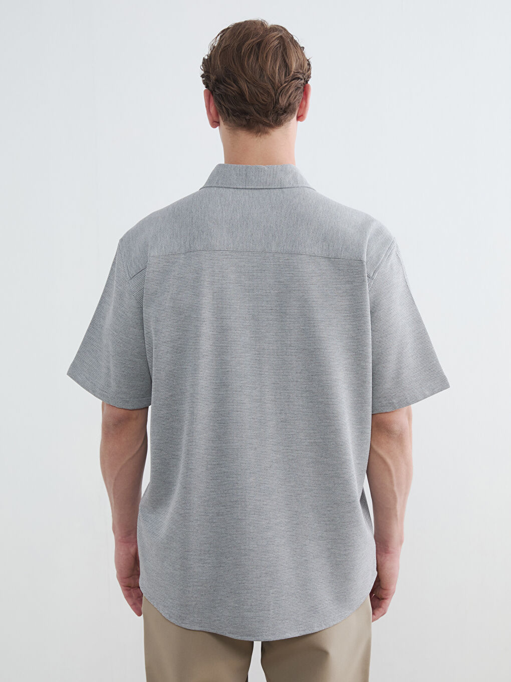 Regular Fit Men's Textured Shirt-3