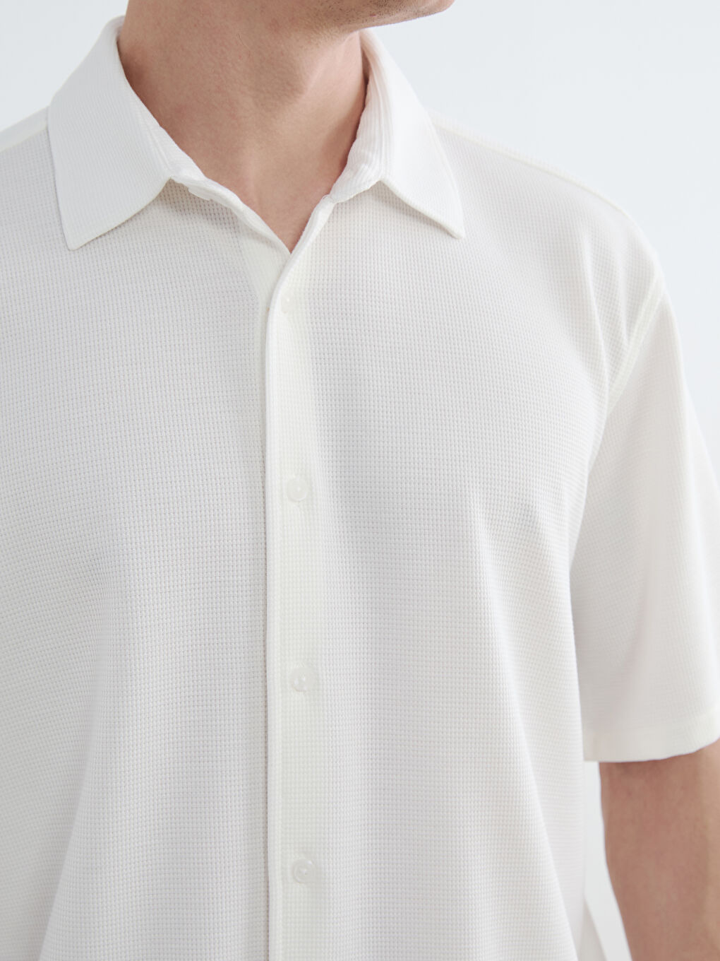 Regular Fit Men's Textured Shirt-2