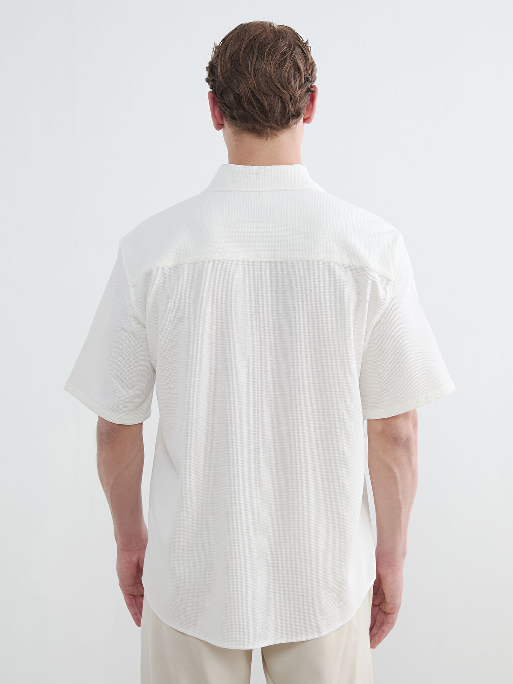 Regular Fit Men's Textured Shirt-3