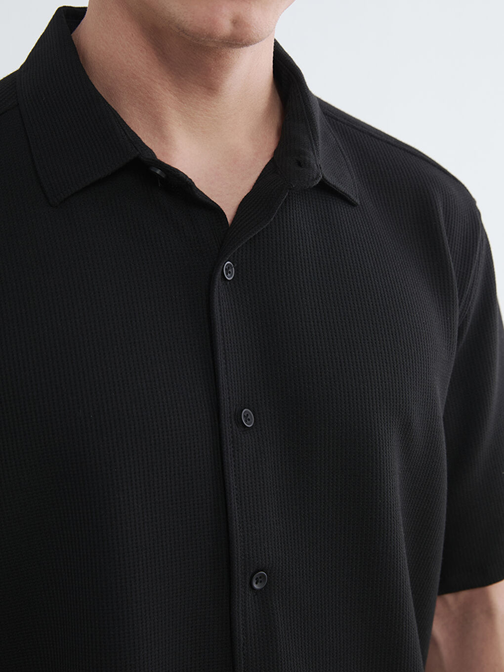 Regular Fit Men's Textured Shirt-2