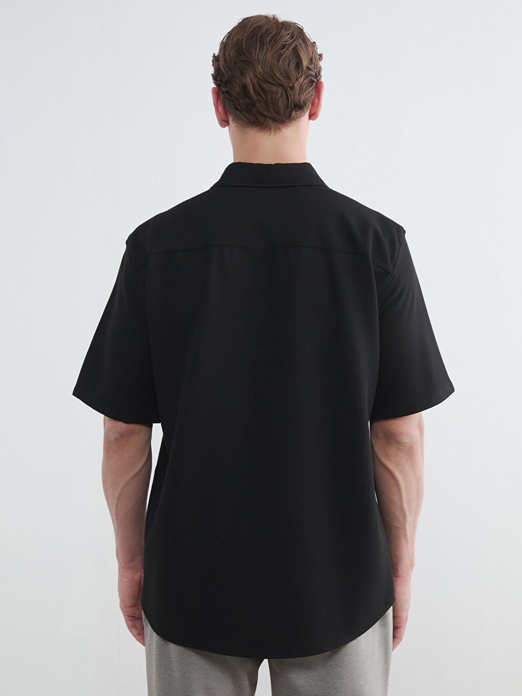 Regular Fit Men's Textured Shirt-3