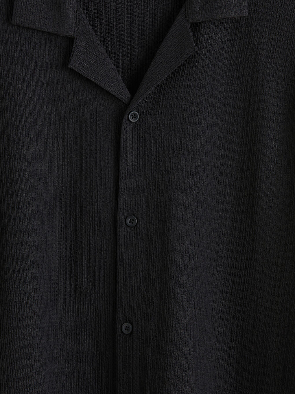 Siyah Regular Fit Erkek Dokulu Gömlek-1