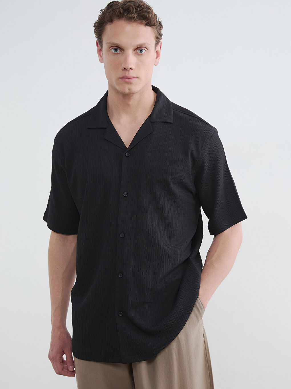 Regular Fit Men's Textured Shirt