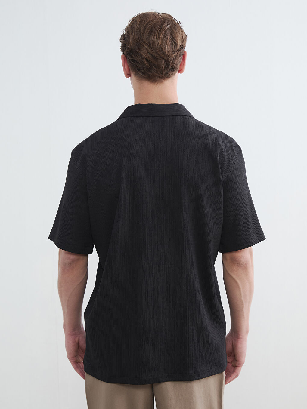 Regular Fit Men's Textured Shirt-3