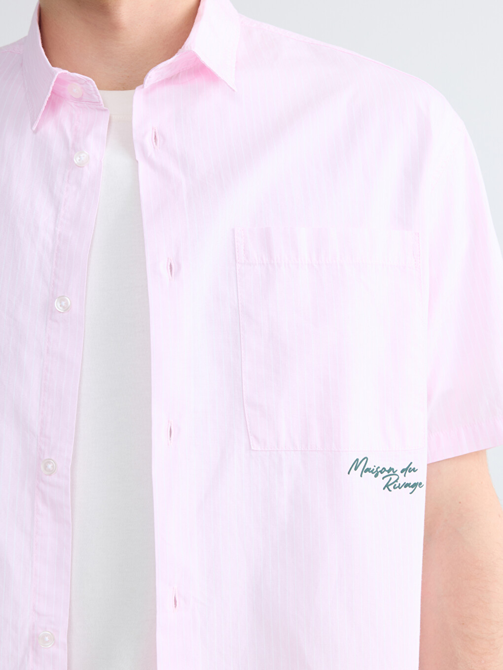 Relaxed Fit Striped Embroidered Men's Shirt-2