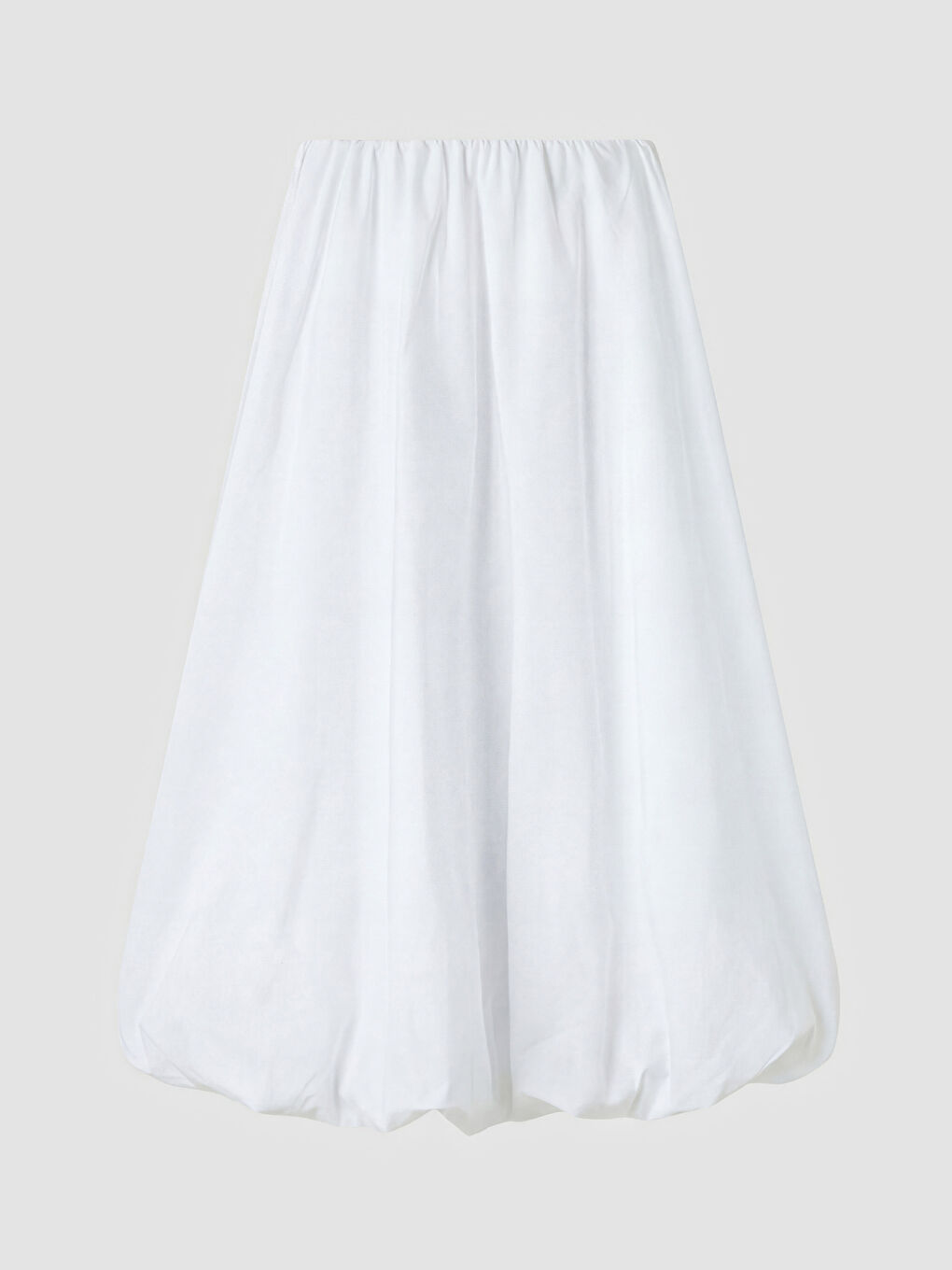 Beyaz Beli Lastikli Balon Etek-1