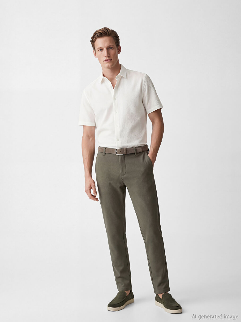 Beyaz Regular Fit Erkek Gömlek-1