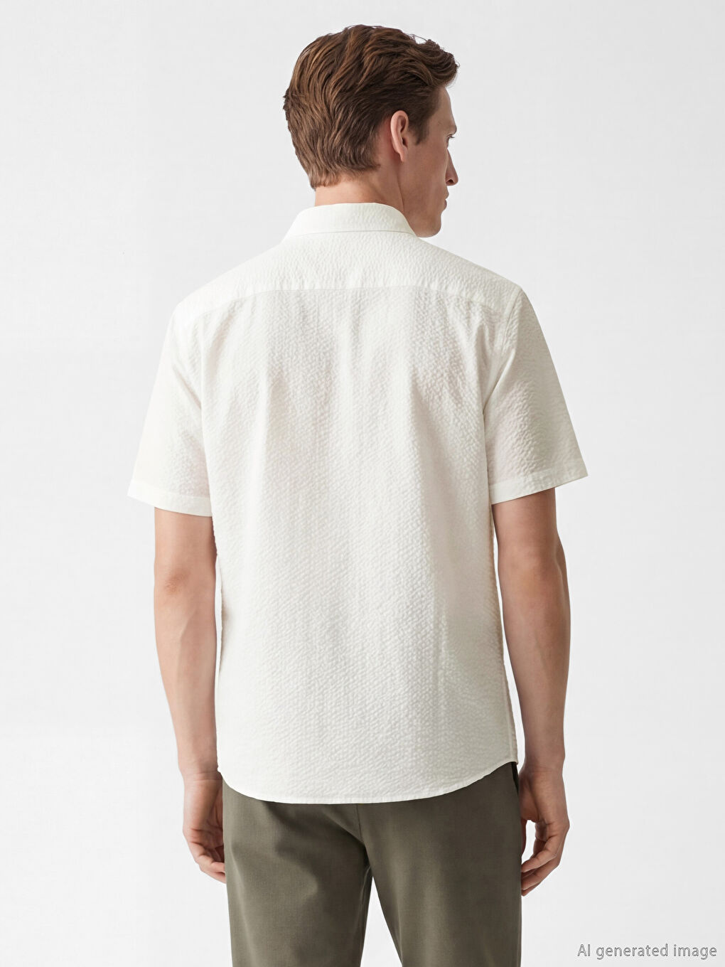 Beyaz Regular Fit Erkek Gömlek-2