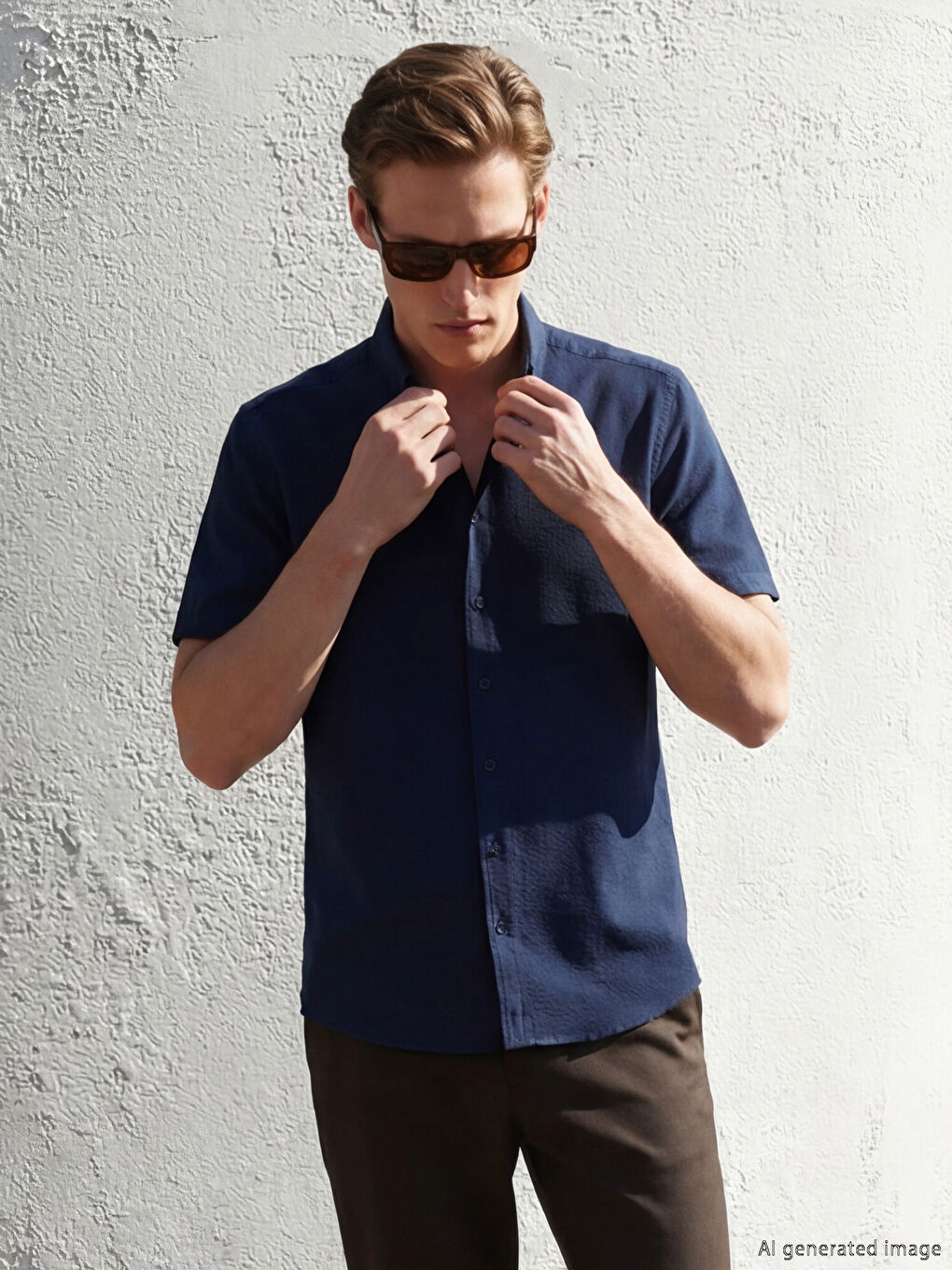 Lacivert Regular Fit Erkek Gömlek