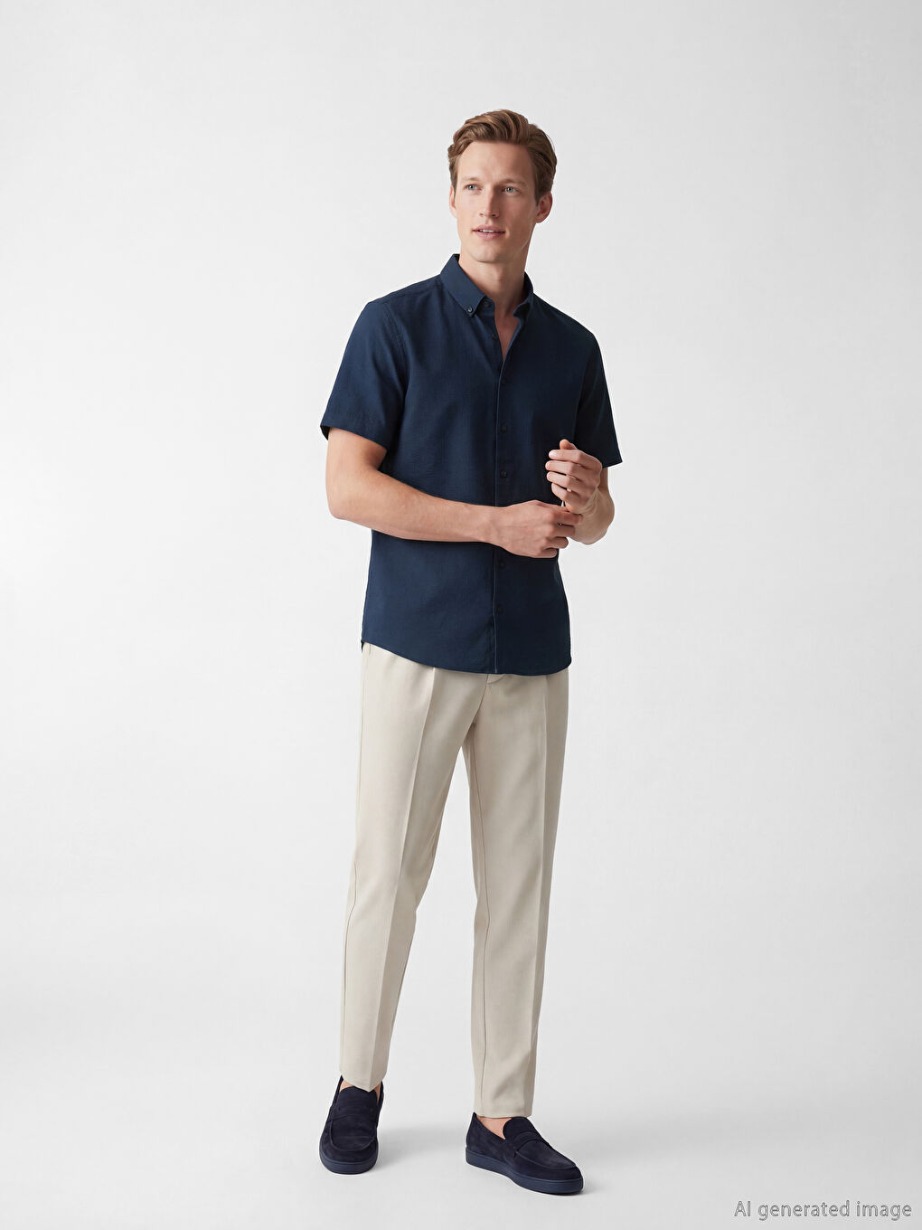 Lacivert Regular Fit Erkek Gömlek-1