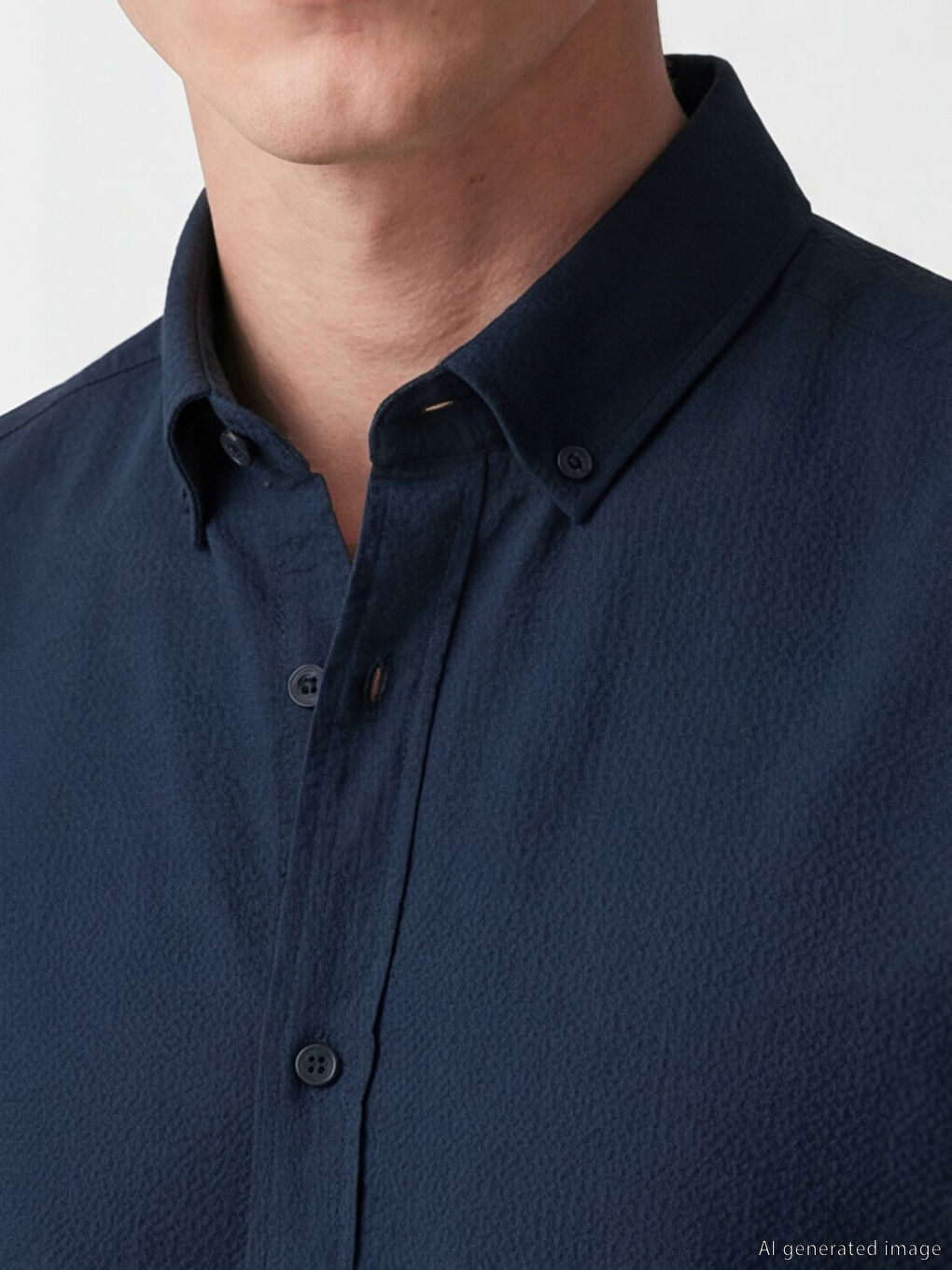 Lacivert Regular Fit Erkek Gömlek-2