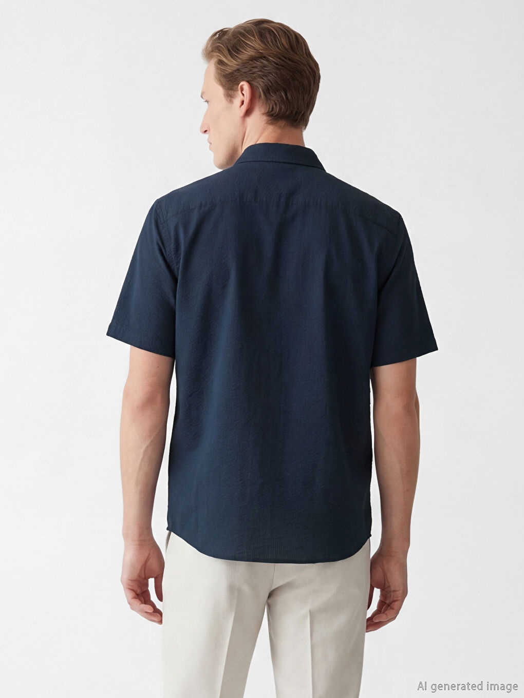 Lacivert Regular Fit Erkek Gömlek-3