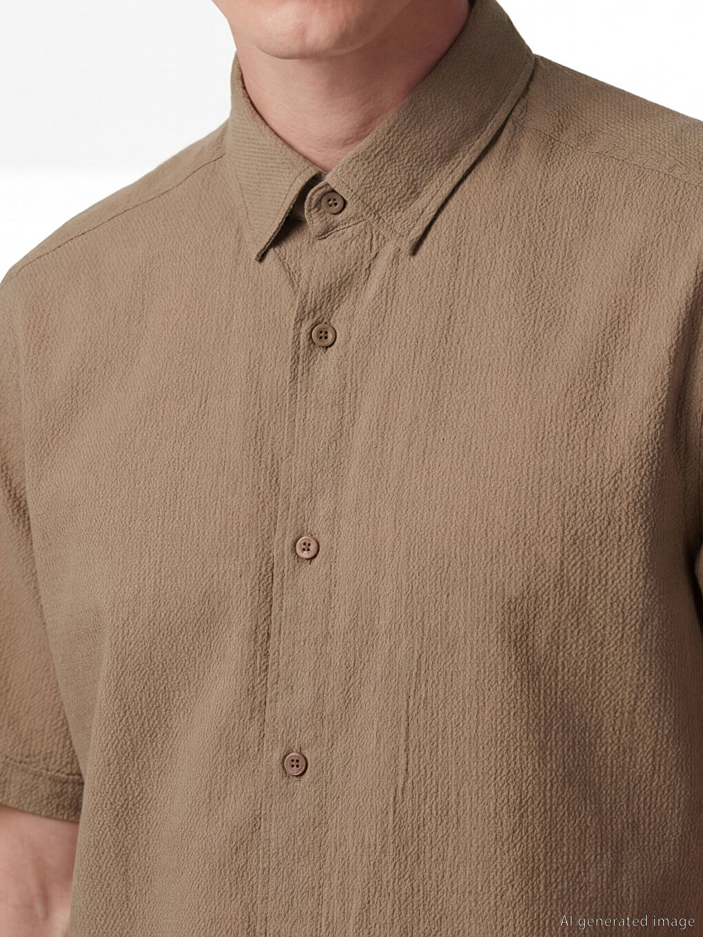 Bej Regular Fit Erkek Gömlek-2