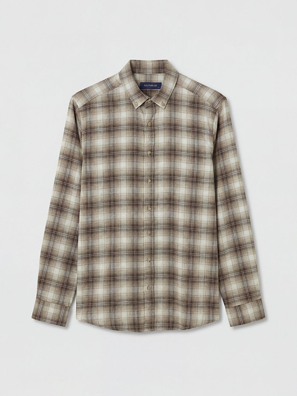 Bej Regular Fit Kareli Erkek Gömlek