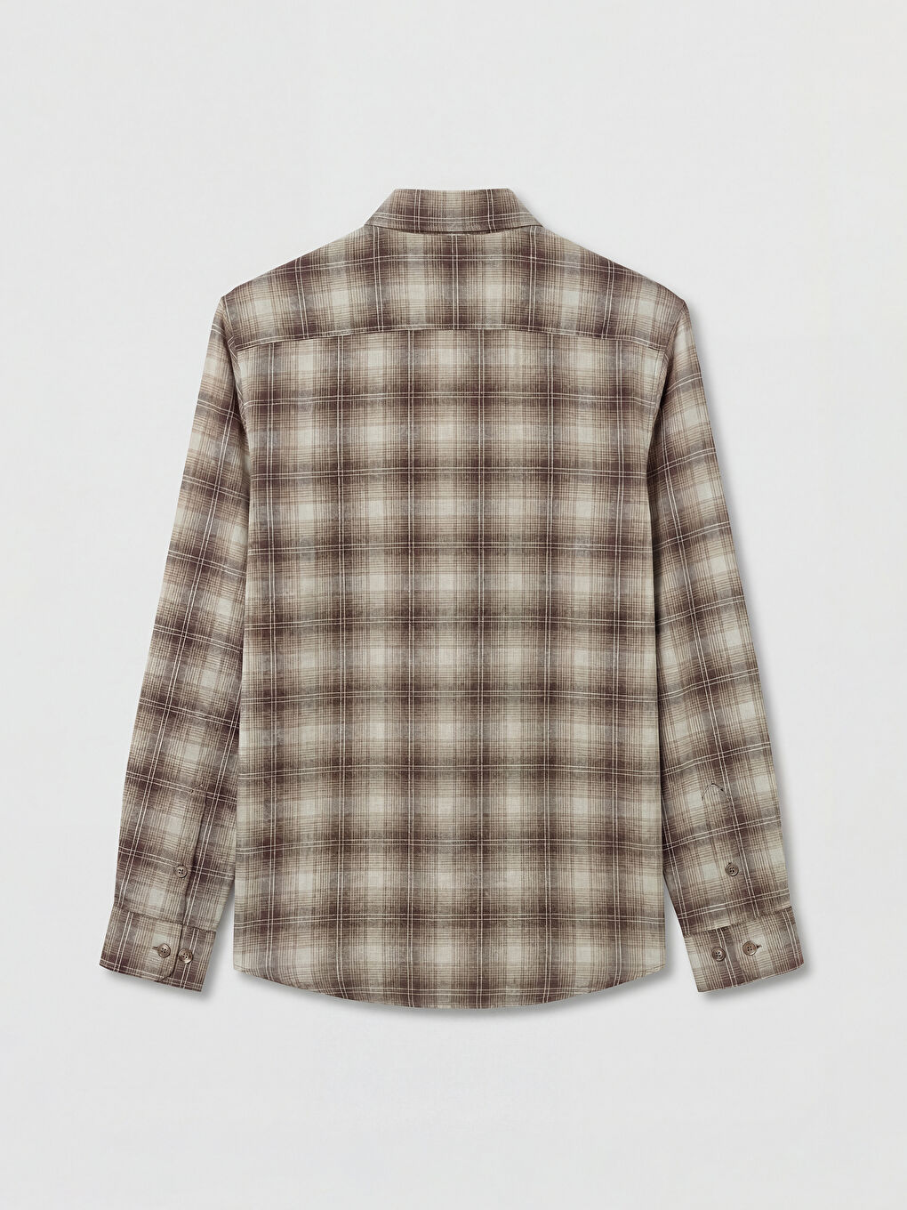 Bej Regular Fit Kareli Erkek Gömlek-1