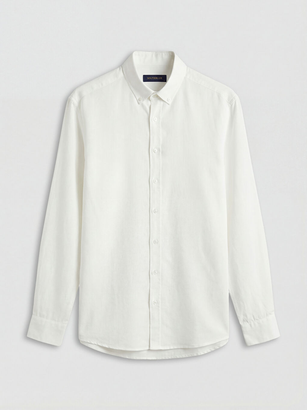 Ekru Regular Fit Keten Karışımlı Erkek Gömlek