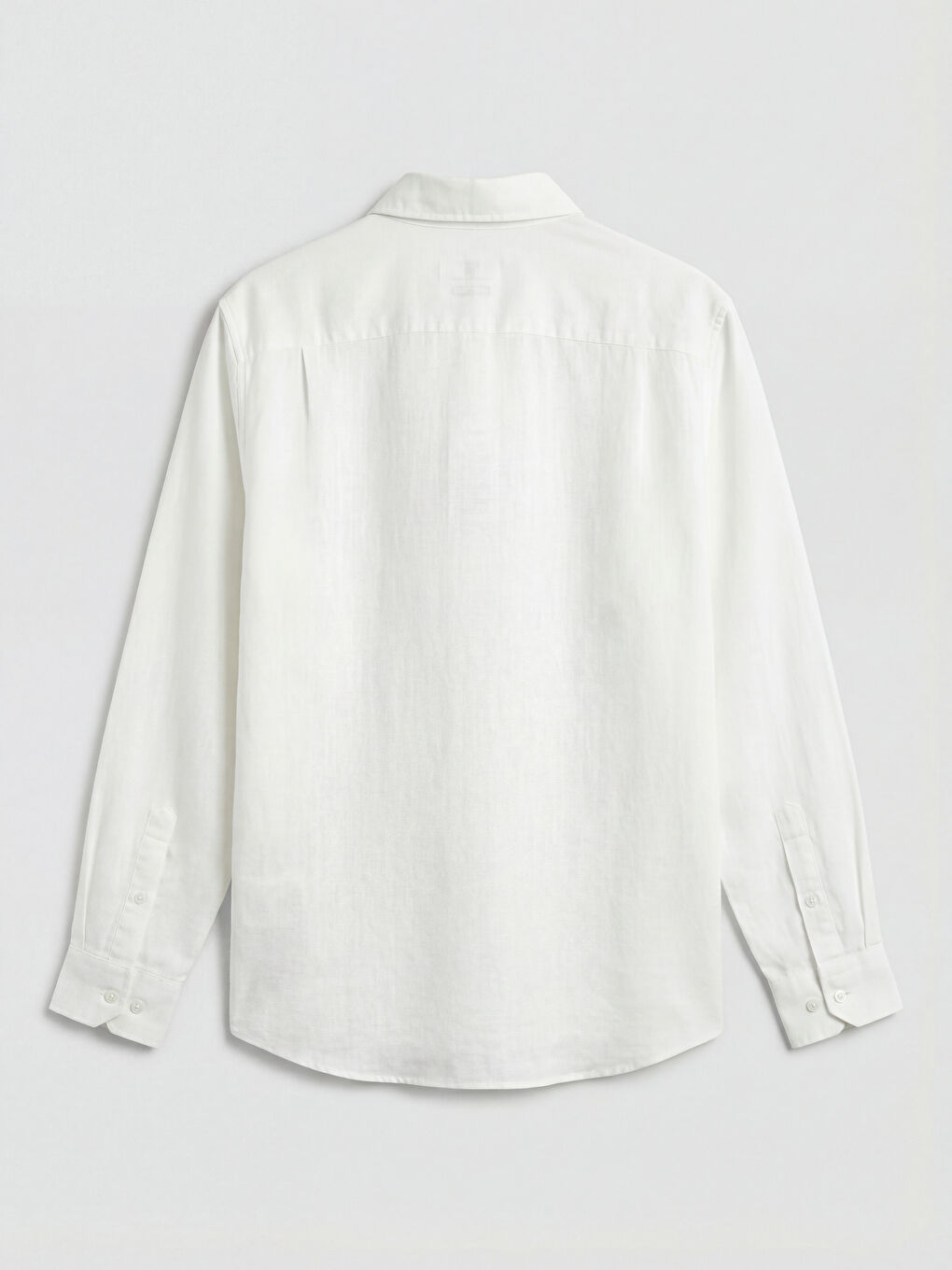 Ekru Regular Fit Keten Karışımlı Erkek Gömlek-1