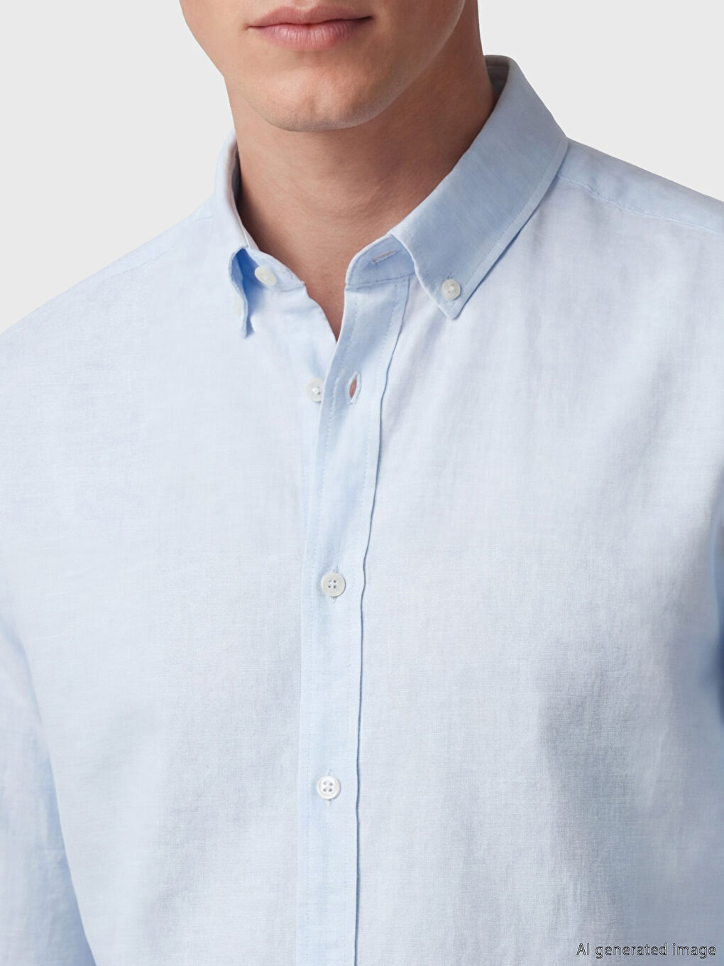 Mavi Regular Fit Keten Karışımlı Erkek Gömlek-3