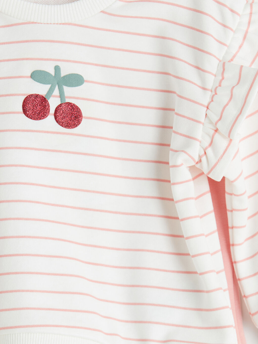 Ekru Nakışlı Kız Bebek Sweatshirt ve Tayt-5