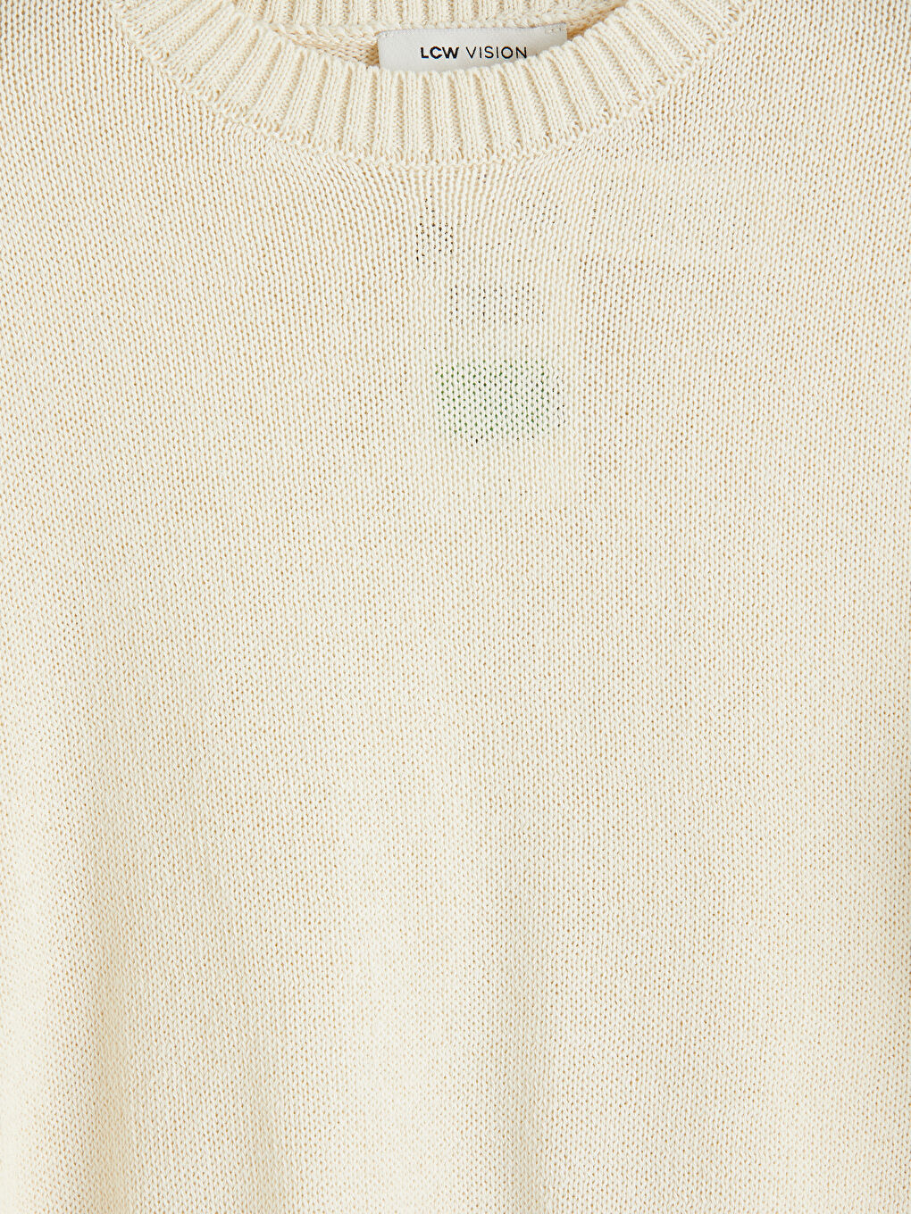 Ekru Bisiklet Yaka Dantel Detaylı Kadın Triko Kazak-3