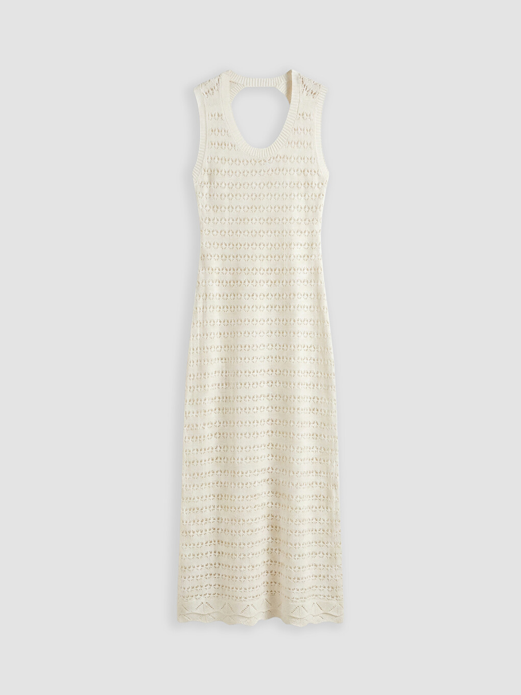 Back Decollete Open-Knit Women's Knitwear Beach Dress-4