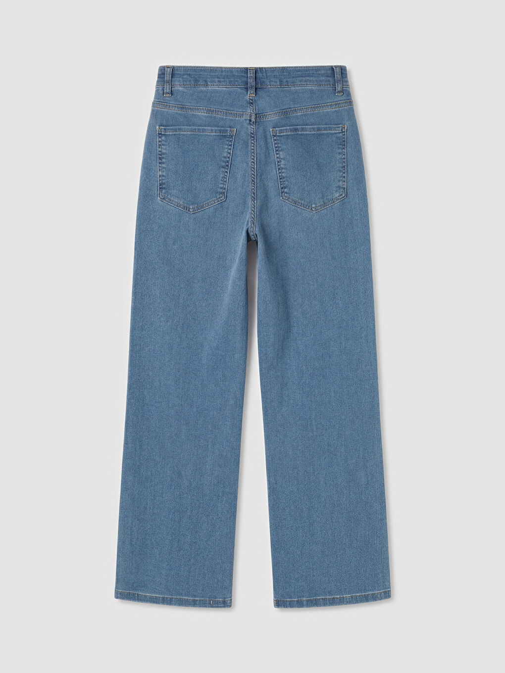 İndigo Yüksek Bel Straight Fit Kadın Jean Pantolon-1