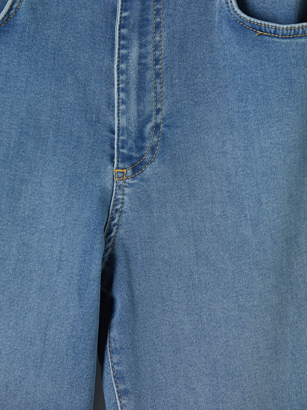 İndigo Yüksek Bel Straight Fit Kadın Jean Pantolon-2