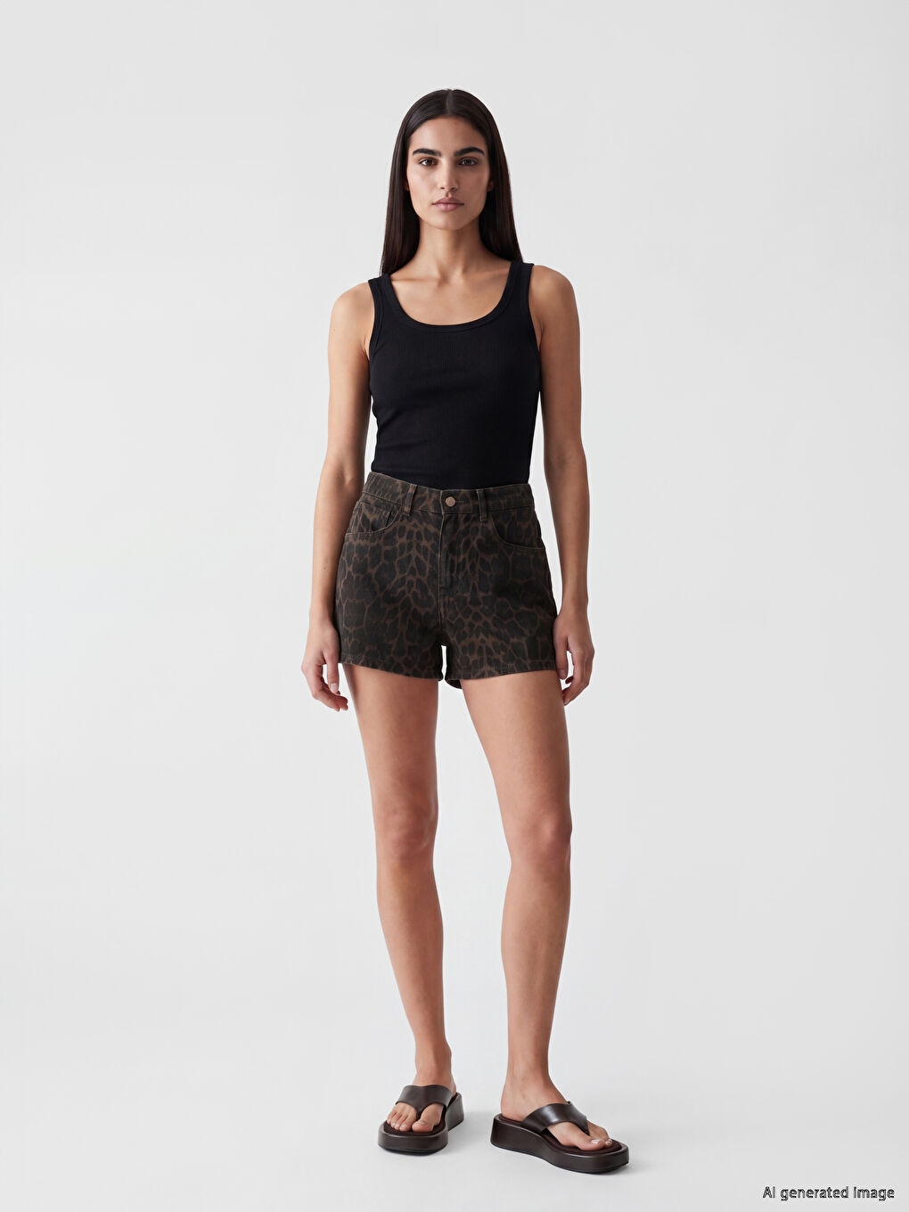Leopard Print Women's Denim Shorts