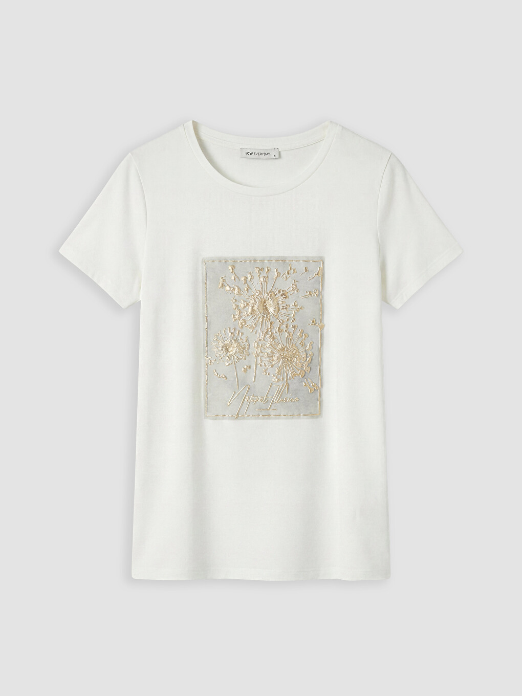 Crew Neck Embroidered Women's T-shirt-4