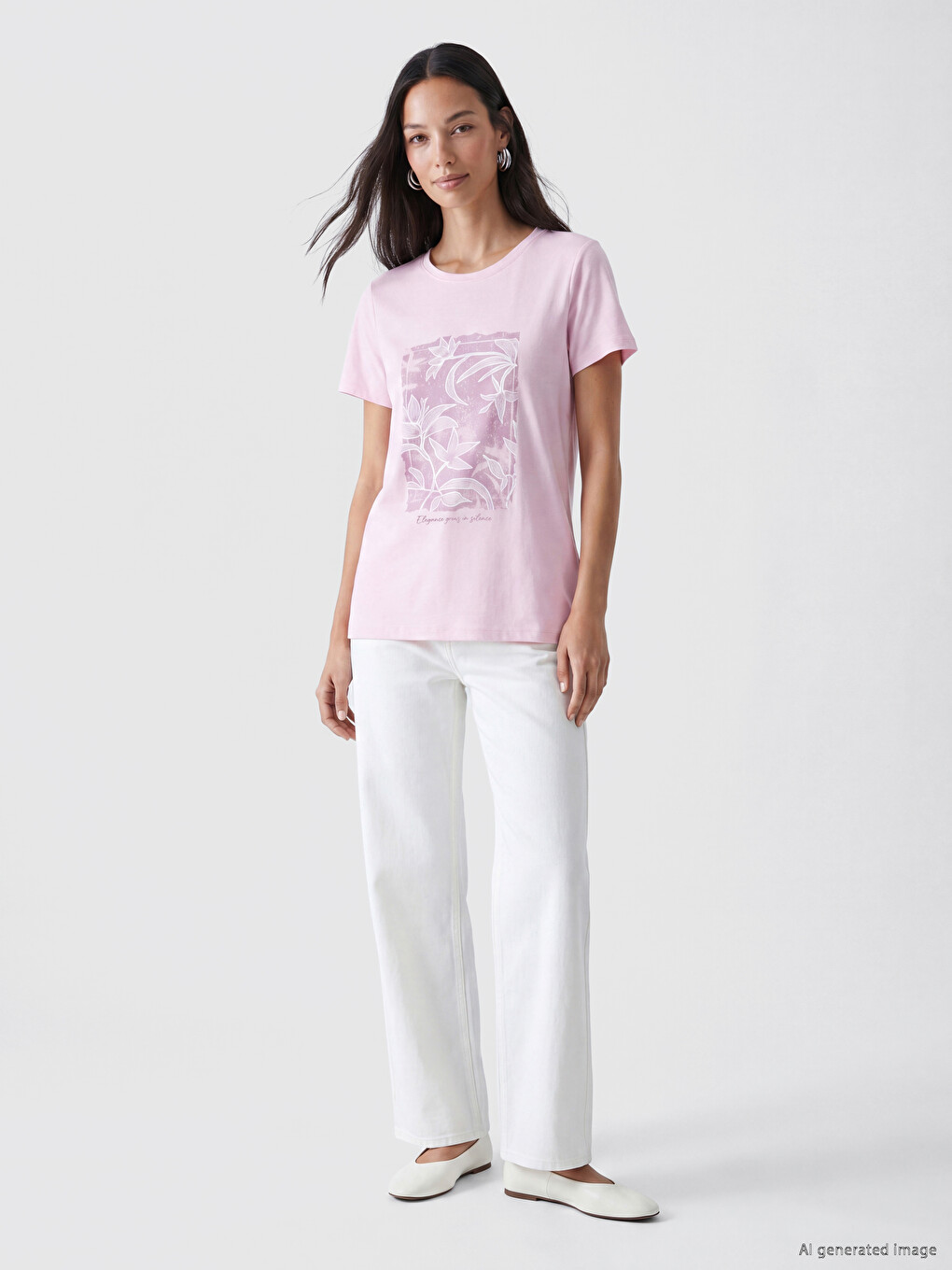 Crew Neck Printed Women's T-shirt-1