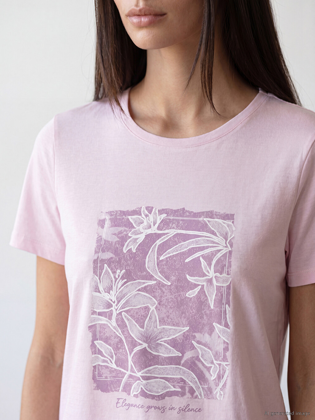 Crew Neck Printed Women's T-shirt-2