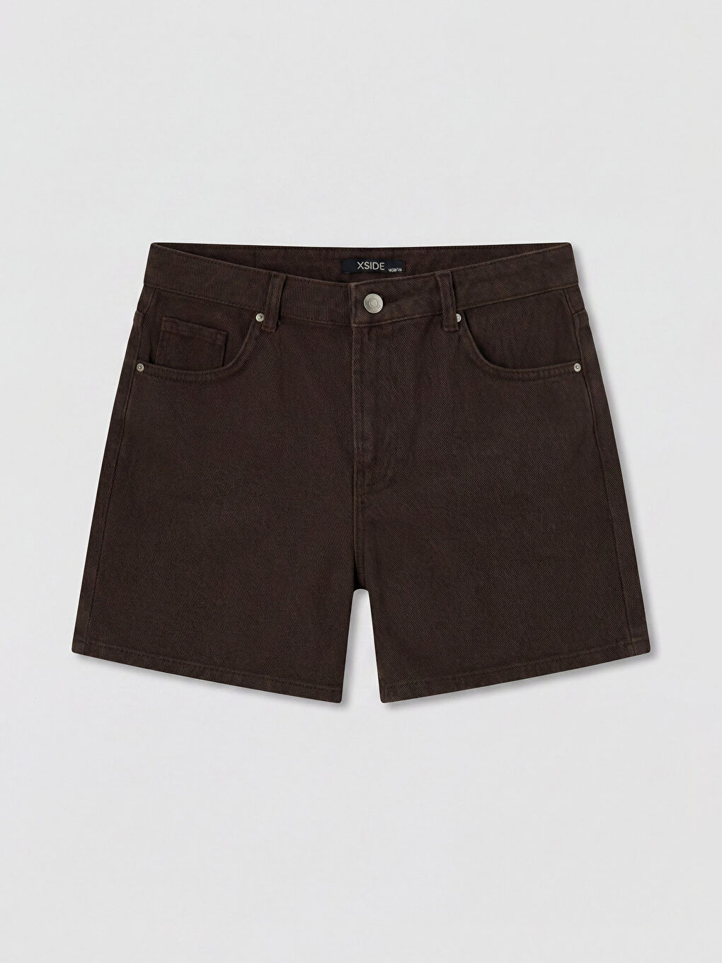 Kahverengi Mom Fit Kadın Jean Şort