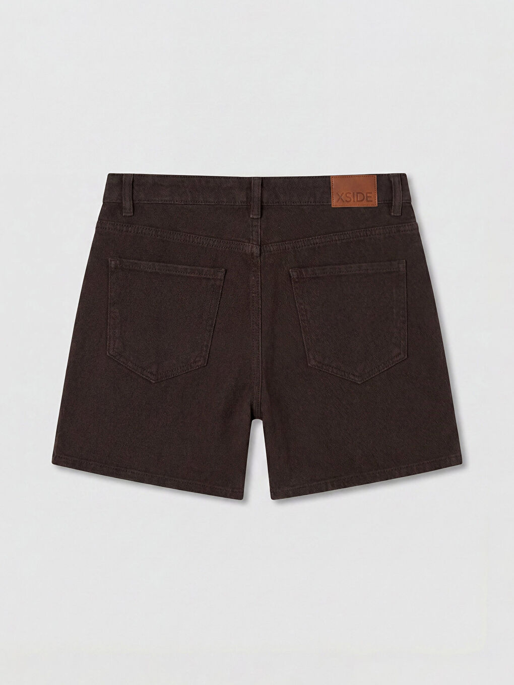 Kahverengi Mom Fit Kadın Jean Şort-1