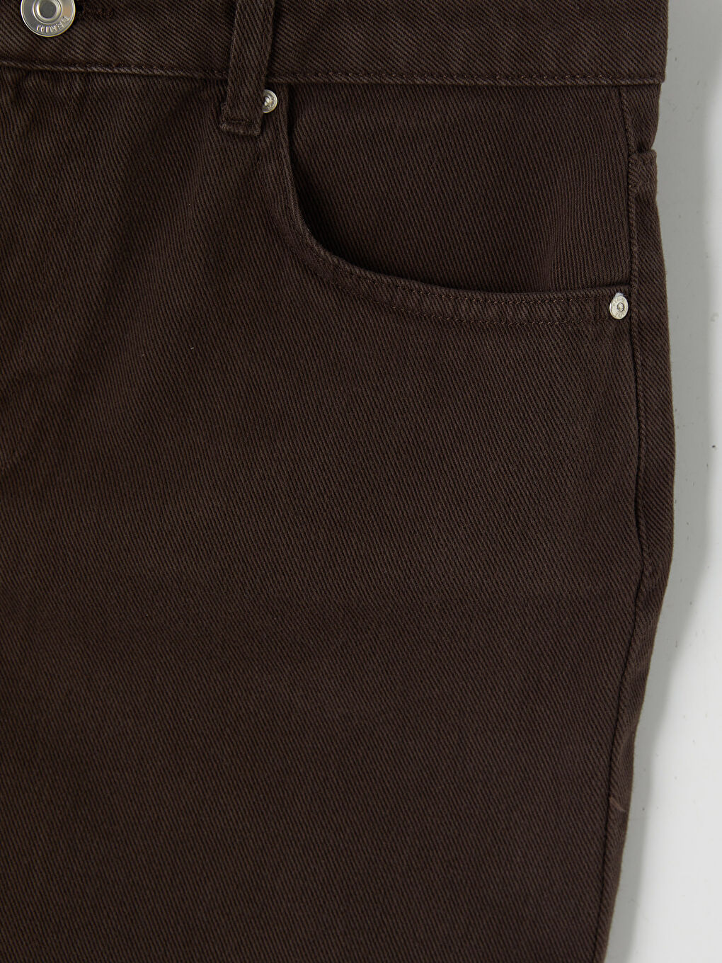 Kahverengi Mom Fit Kadın Jean Şort-2