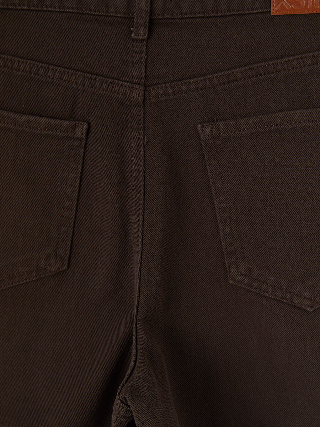 Kahverengi Mom Fit Kadın Jean Şort-4