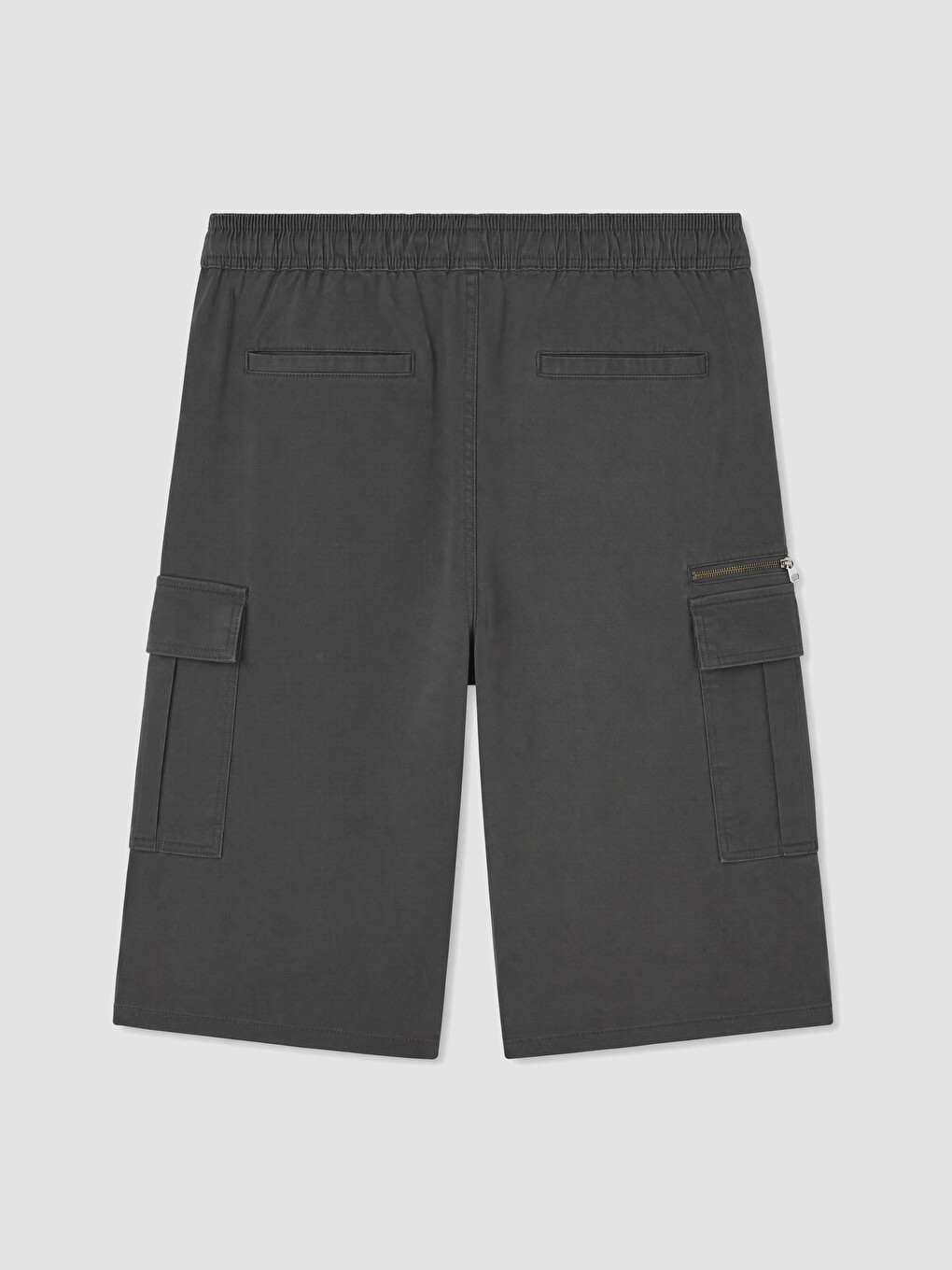 Gri Relax Fit Erkek Kargo Şort-2