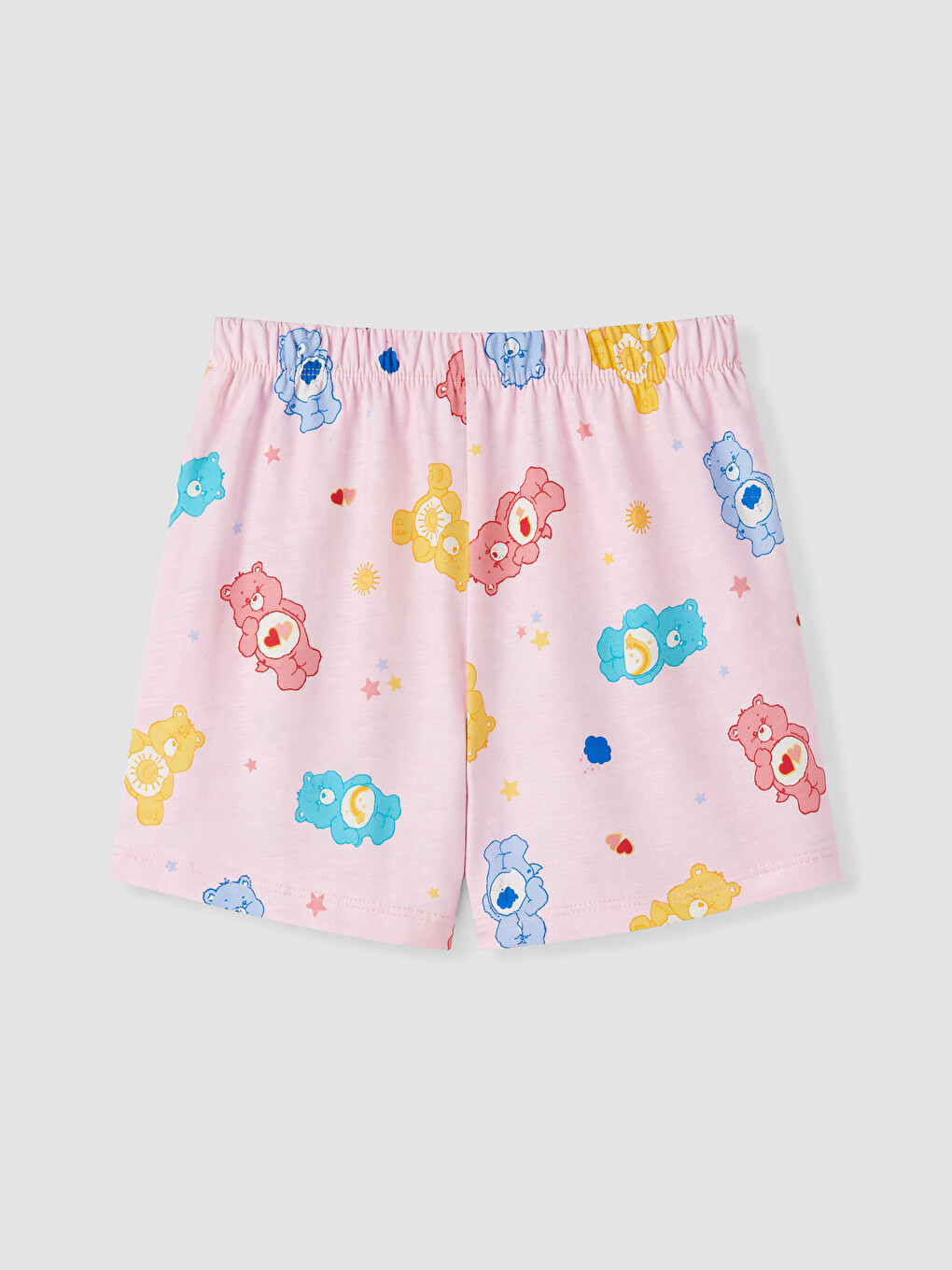 Pembe Care Bears Baskılı Kız Çocuk Şortlu Pijama Takımı-4