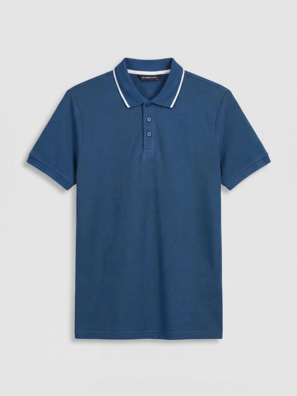 Lacivert Polo Yaka Pike Erkek Tişört