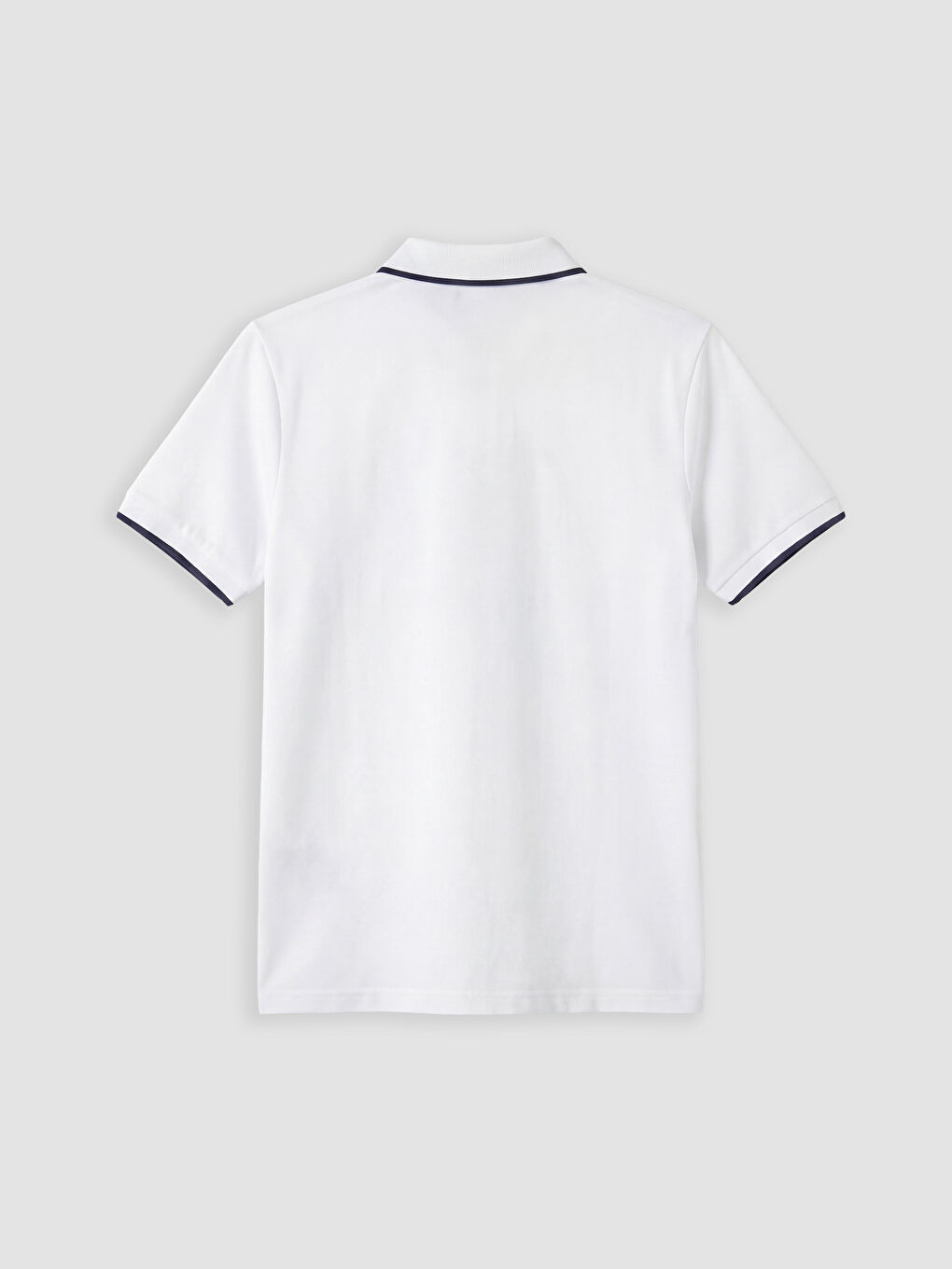 Beyaz Polo Yaka Pike Erkek Tişört-1