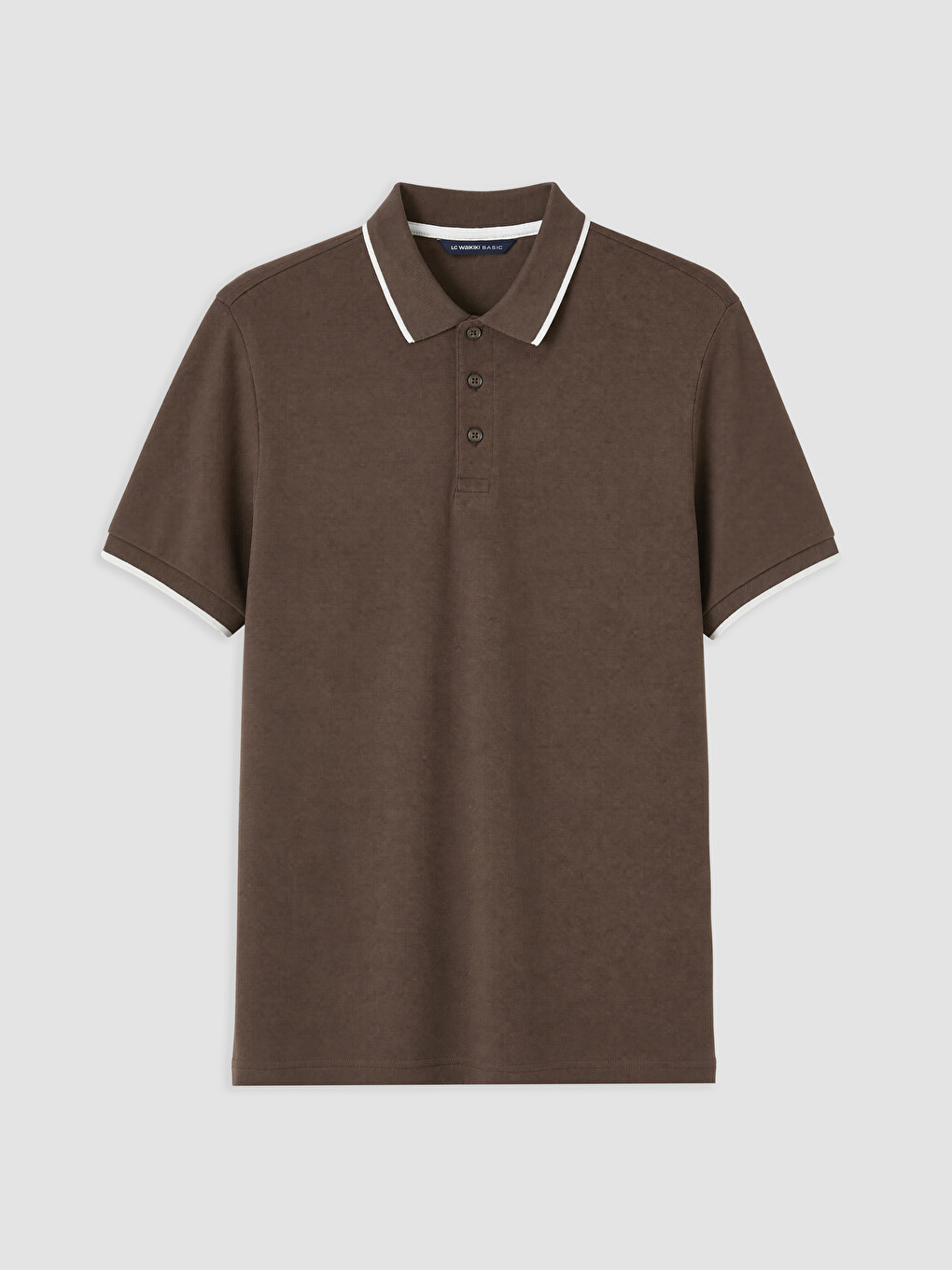 Kahverengi Standart Fit Polo Yaka Erkek Tişört-2